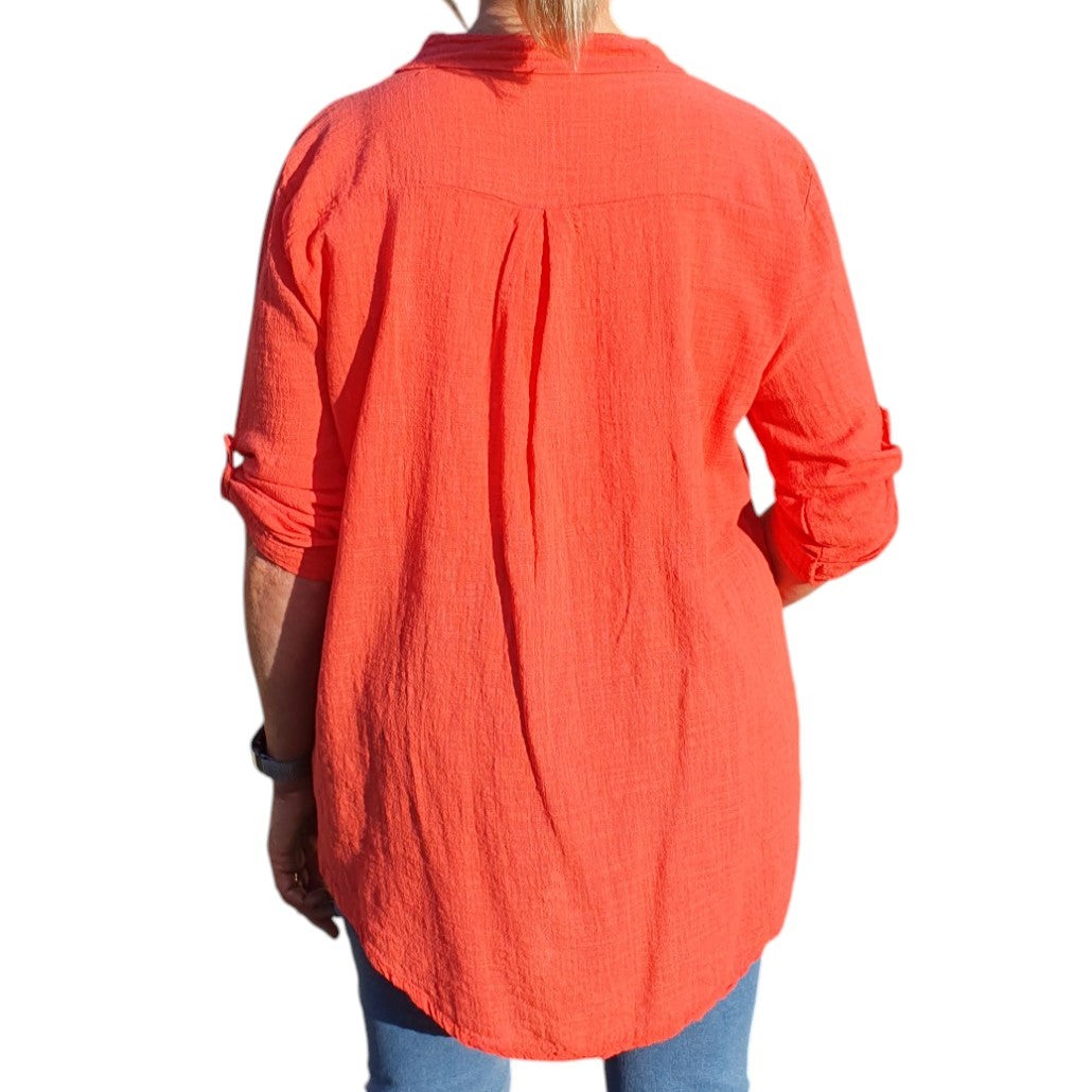 Italian Button Neck Top