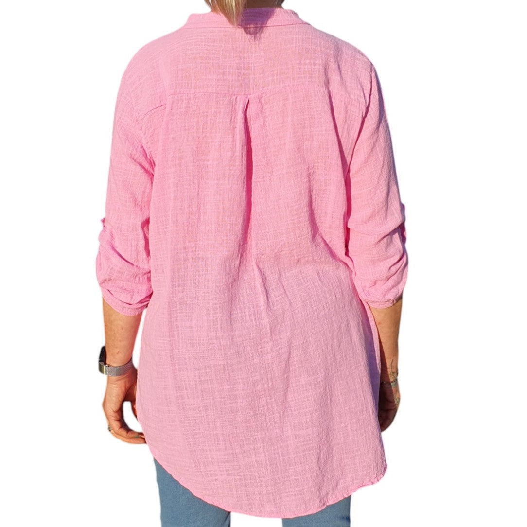 Italian Button Neck Top