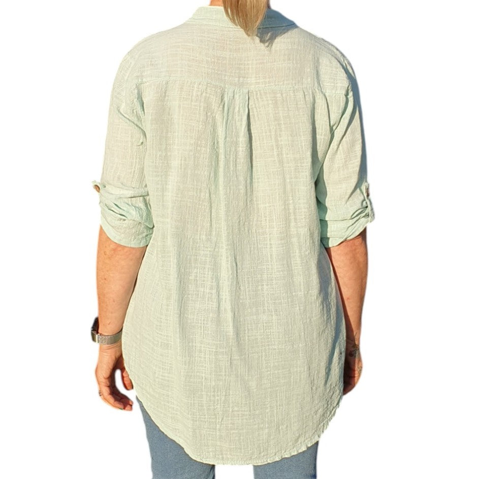 Italian Button Neck Top