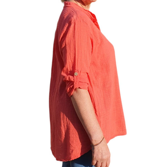 Italian Button Neck Top