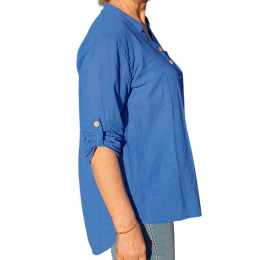 Italian Button Neck Top