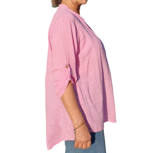 Italian Button Neck Top