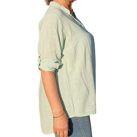 Italian Button Neck Top