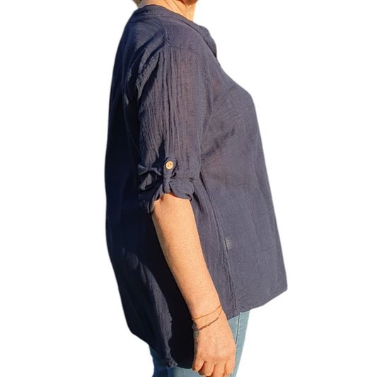 Italian Button Neck Top