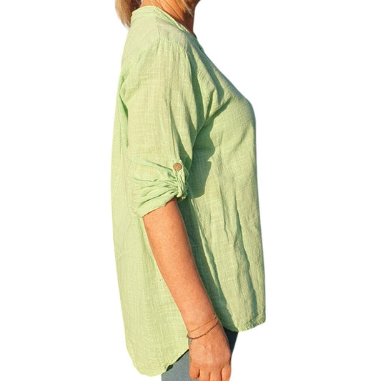 Italian Button Neck Top