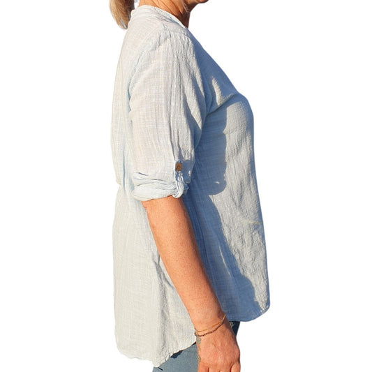 Italian Button Neck Top